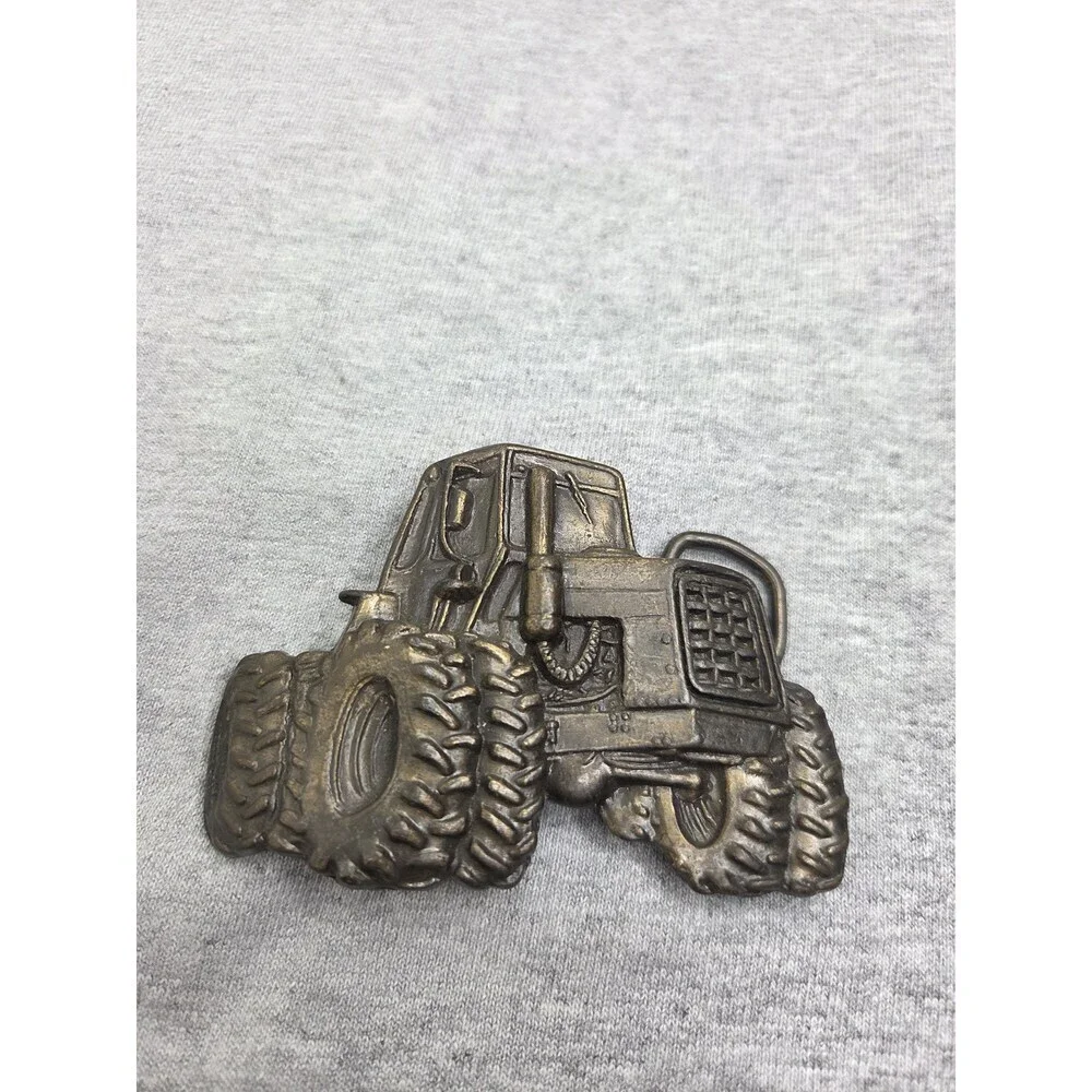 1970s Solid Brass Tractor Farm Belt Buckle MBCI Heavy